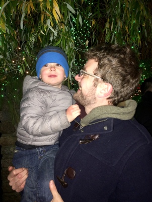 Under a weeping willow full of Christmas lights. It was magical.